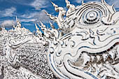 Famous Thailand temple or white temple, Wat Rong Khun,at Chiang Rai province, northern Thailand. 